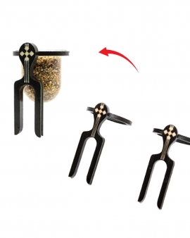 2 Porta Vitaminas Para Gaiolas De Trinca Ferro - Preto