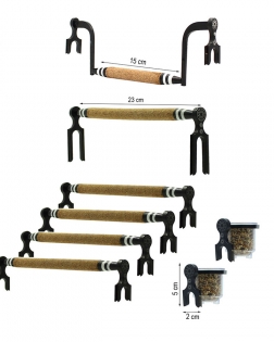 Kit Presilhas De Luxo Poleiros Gaiolas De Trinca Ferro